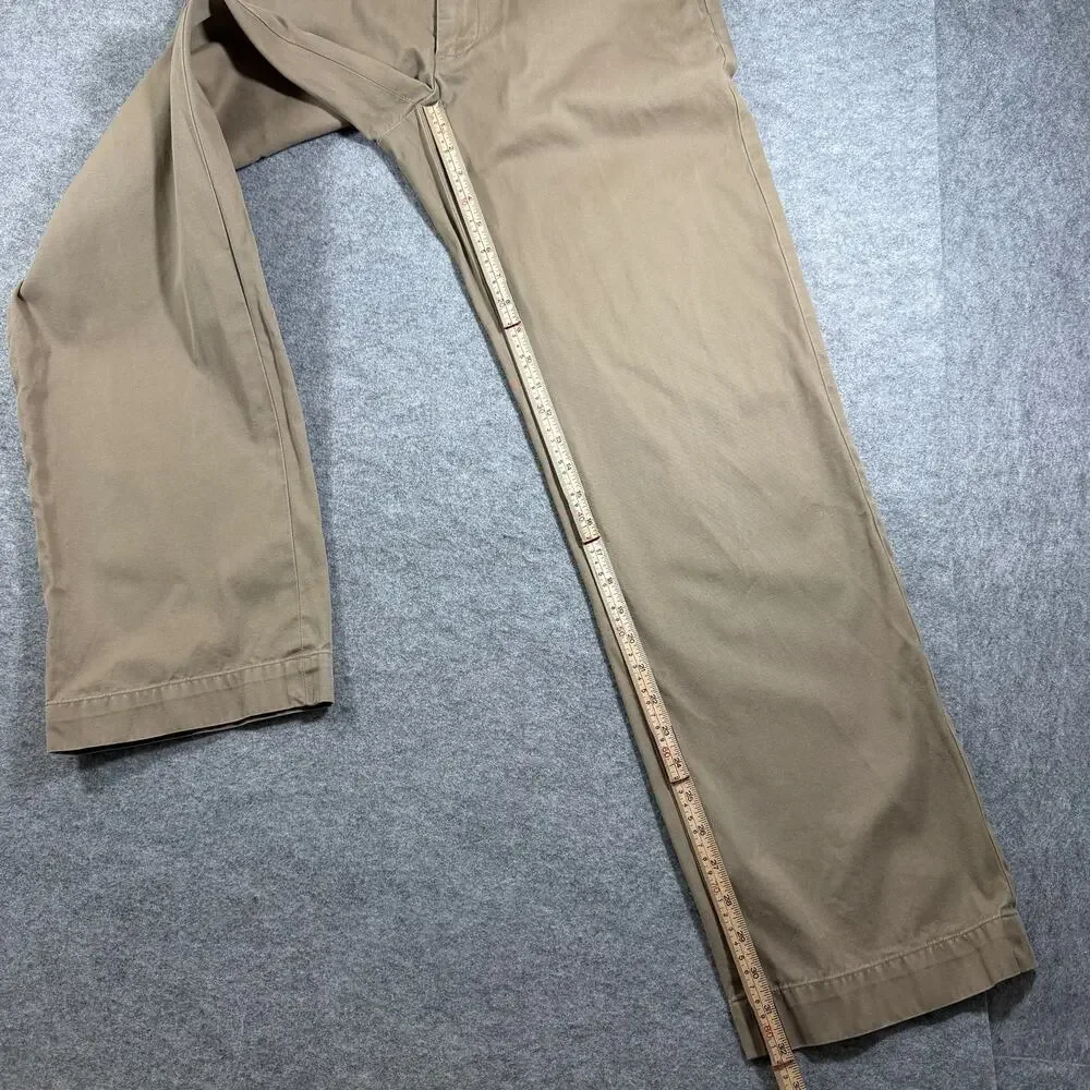 Banana Republic Dawson Pants Mens 31/32 Khaki Straight Leg 100% Cotton Chino